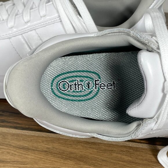 Orthofeet Wander Womens Size 8 Shoes White Leather Hands Free Orthopedic Sneaker - Picture 11 of 13